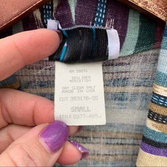 Vintage 90s southwestern Aztec concho crop blazer - Picture 4 of 6